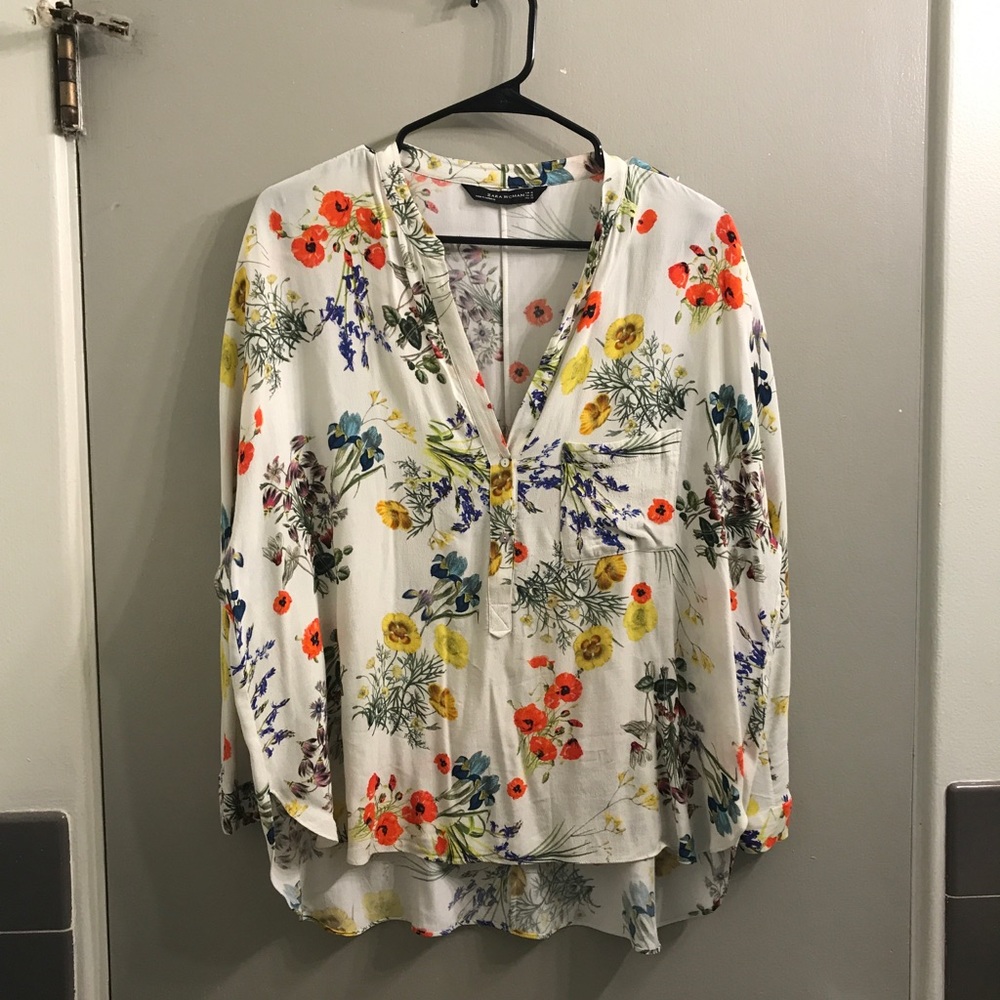 Zara floral blouse
